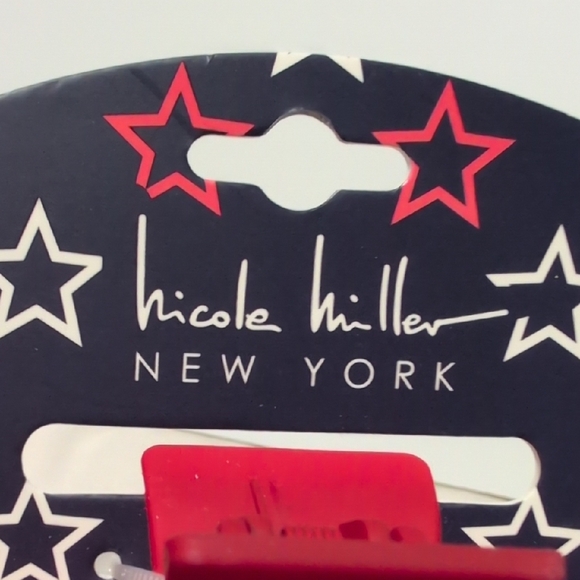 Nicole Miller Patriotic Red, White & Blue Hair Claw Clips Set of 4 - Picture 2 of 6